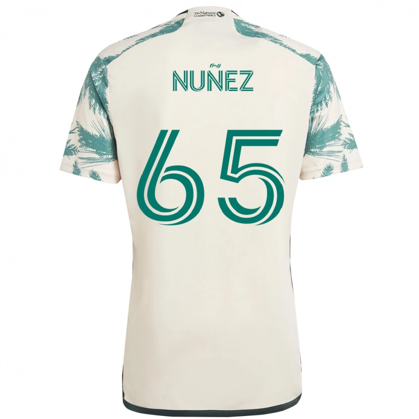 Danxen Män Daniel Núñez #65 Beige Grön Bortatröja Matchtröjor 2025/26 Tröjor T-Tröja