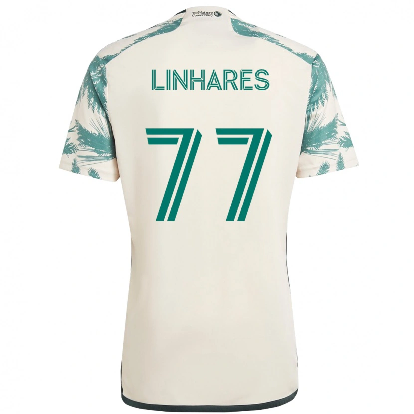 Danxen Män Kyle Linhares #77 Beige Grön Bortatröja Matchtröjor 2025/26 Tröjor T-Tröja