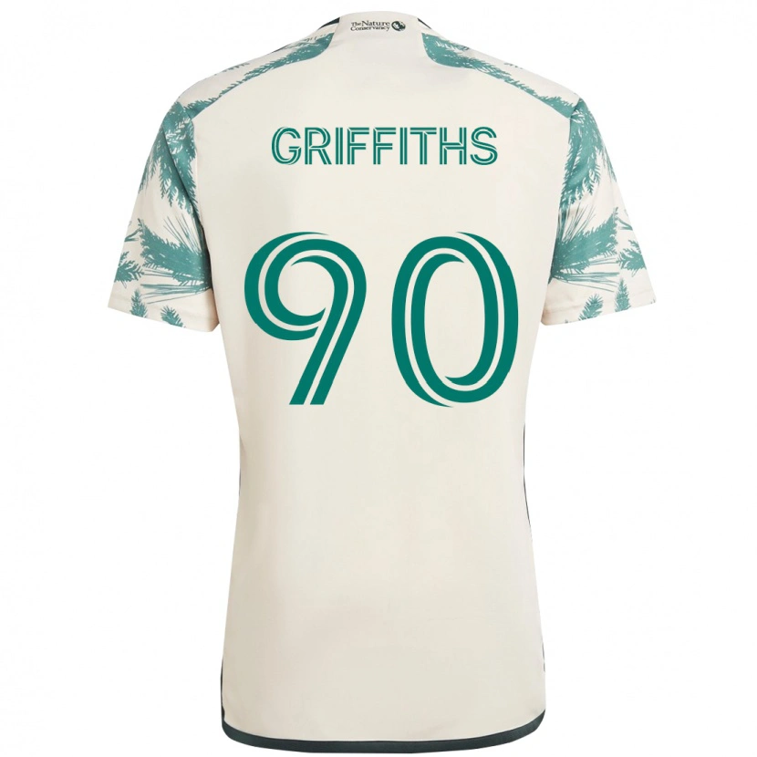 Danxen Män Reo Griffiths #90 Beige Grön Bortatröja Matchtröjor 2025/26 Tröjor T-Tröja