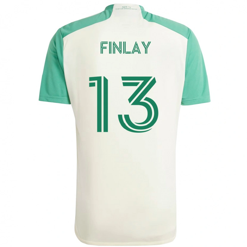 Danxen Män Ethan Finlay #13 Vit Grön Bortatröja Matchtröjor 2025/26 Tröjor T-Tröja