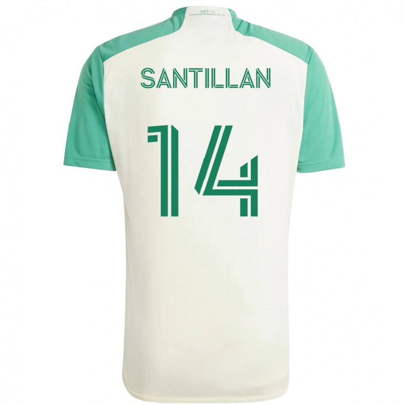 Danxen Män Jonathan Santillan #14 Vit Grön Bortatröja Matchtröjor 2025/26 Tröjor T-Tröja