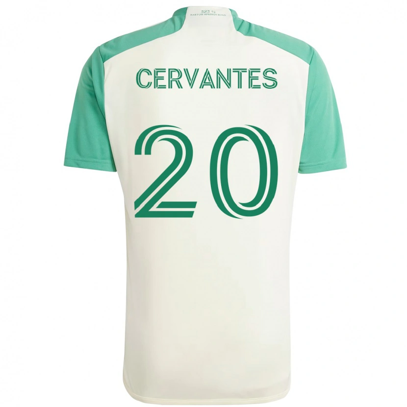 Danxen Män Aaron Cervantes #20 Vit Grön Bortatröja Matchtröjor 2025/26 Tröjor T-Tröja