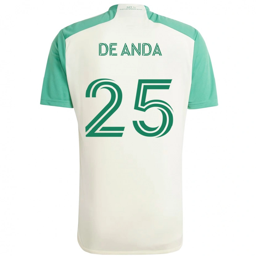 Danxen Män Anthony De Anda #25 Vit Grön Bortatröja Matchtröjor 2025/26 Tröjor T-Tröja