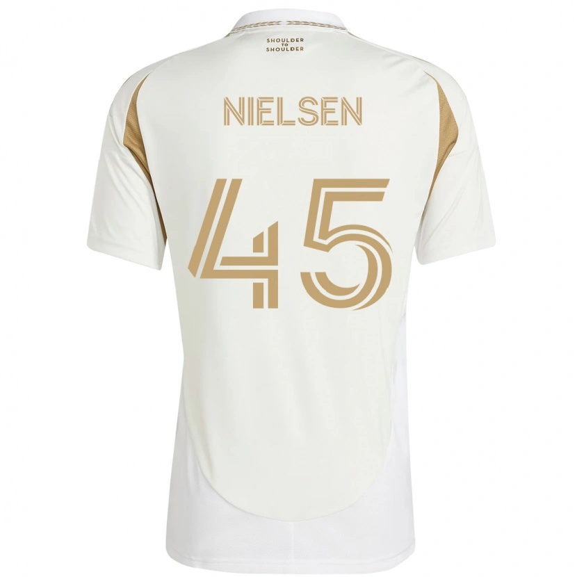 Danxen Män Kenny Nielsen #45 Vit Brun Bortatröja Matchtröjor 2025/26 Tröjor T-Tröja