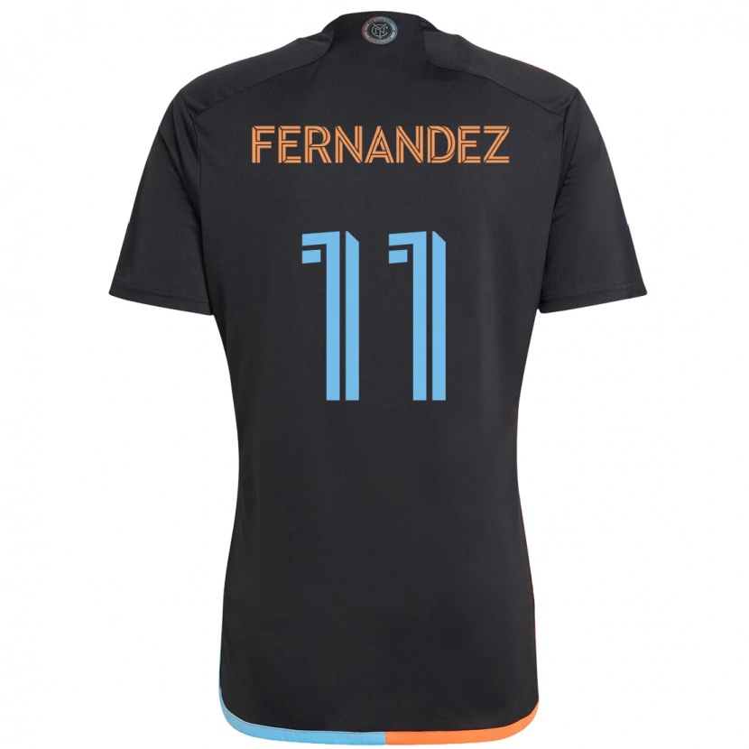Danxen Män Julián Fernández #11 Svart Blå Orange Bortatröja Matchtröjor 2025/26 Tröjor T-Tröja