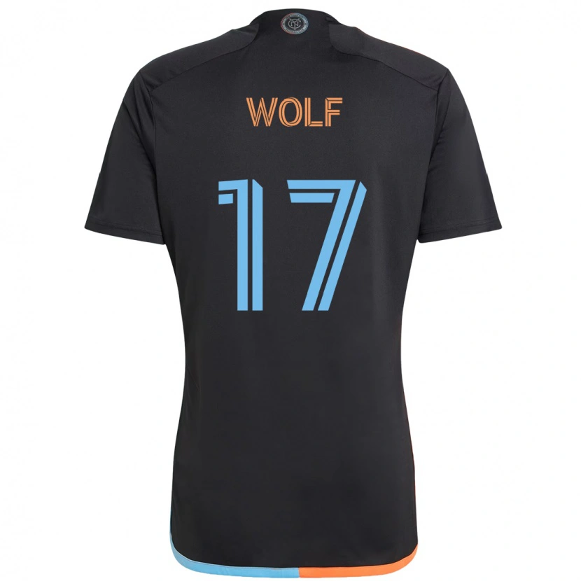 Danxen Män Hannes Wolf #17 Svart Blå Orange Bortatröja Matchtröjor 2025/26 Tröjor T-Tröja