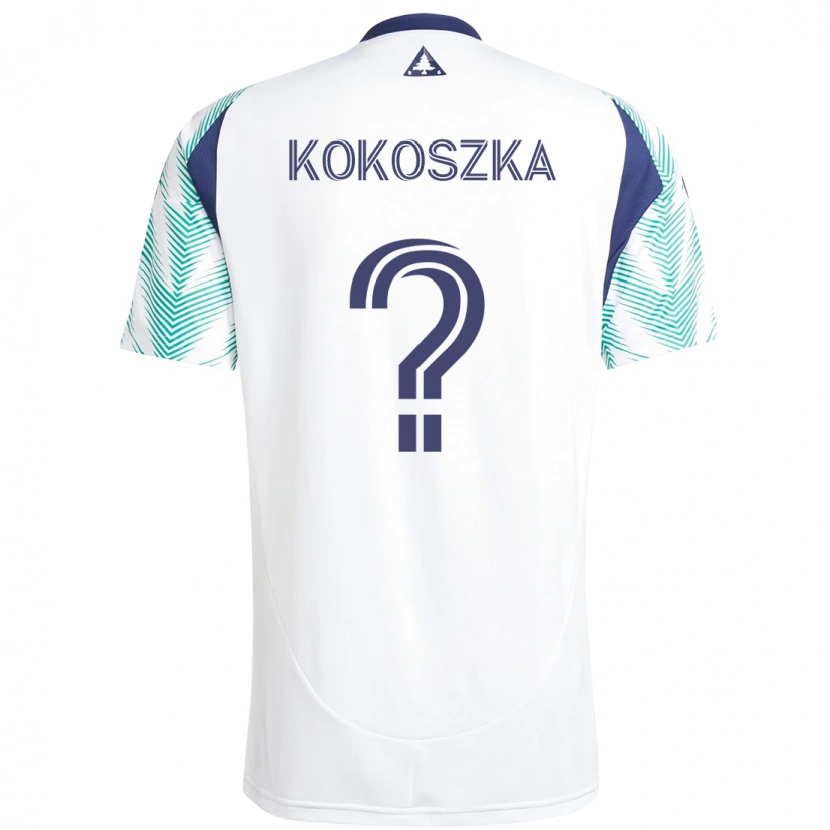 Danxen Män Ayden Kokoszka #0 Vit Blå Bortatröja Matchtröjor 2025/26 Tröjor T-Tröja