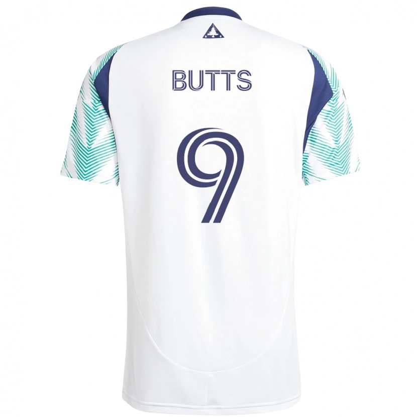 Danxen Män Liam Butts #9 Vit Blå Bortatröja Matchtröjor 2025/26 Tröjor T-Tröja