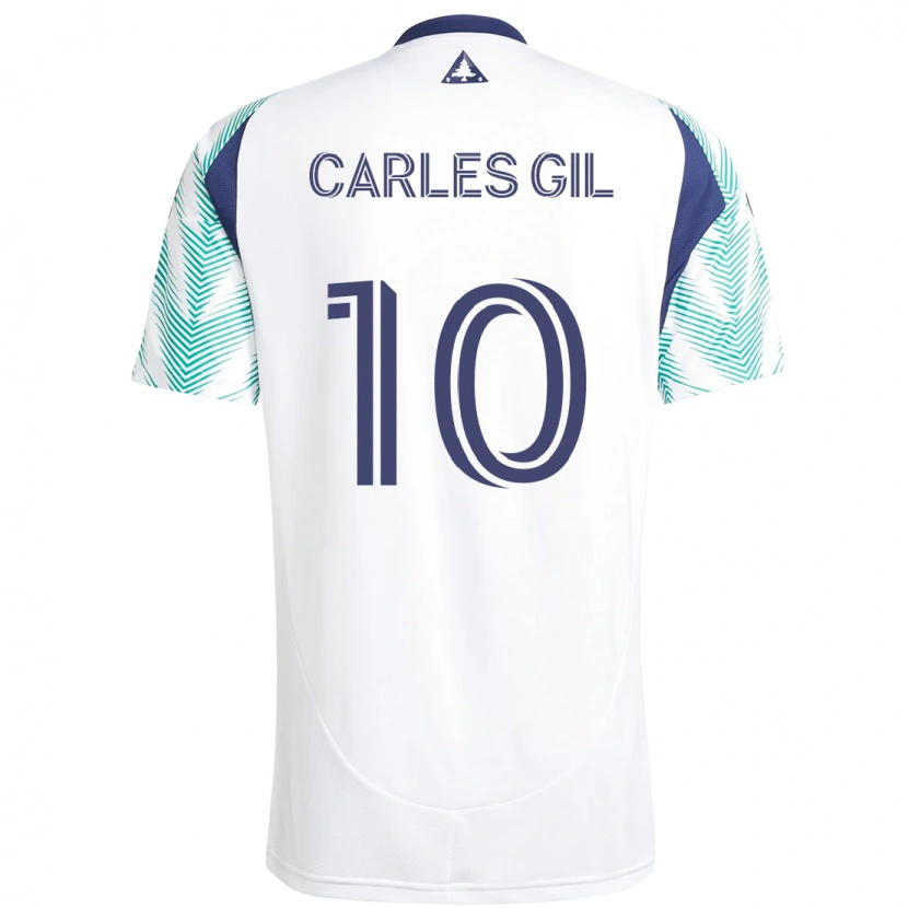 Danxen Män Carles Gil #10 Vit Blå Bortatröja Matchtröjor 2025/26 Tröjor T-Tröja