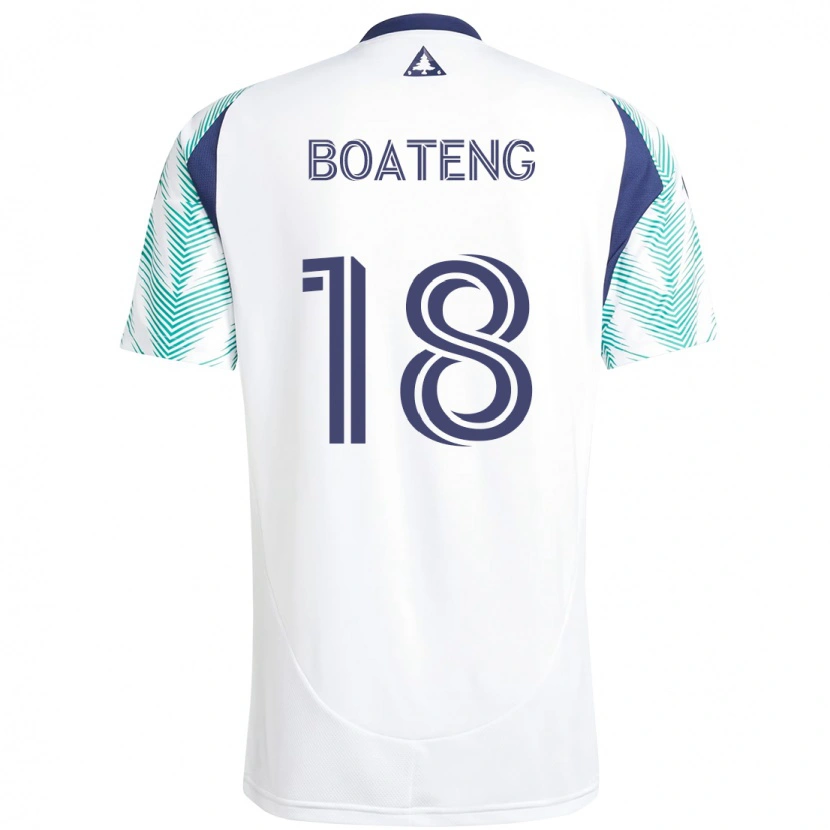 Danxen Män Emmanuel Boateng #18 Vit Blå Bortatröja Matchtröjor 2025/26 Tröjor T-Tröja