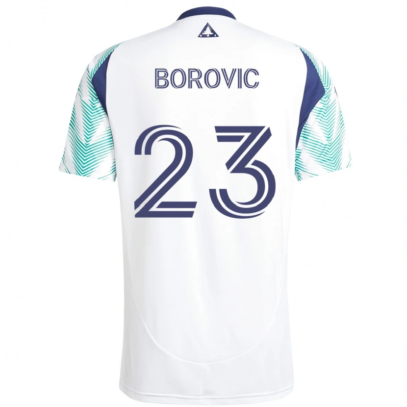 Danxen Män Luka Borovic #23 Vit Blå Bortatröja Matchtröjor 2025/26 Tröjor T-Tröja