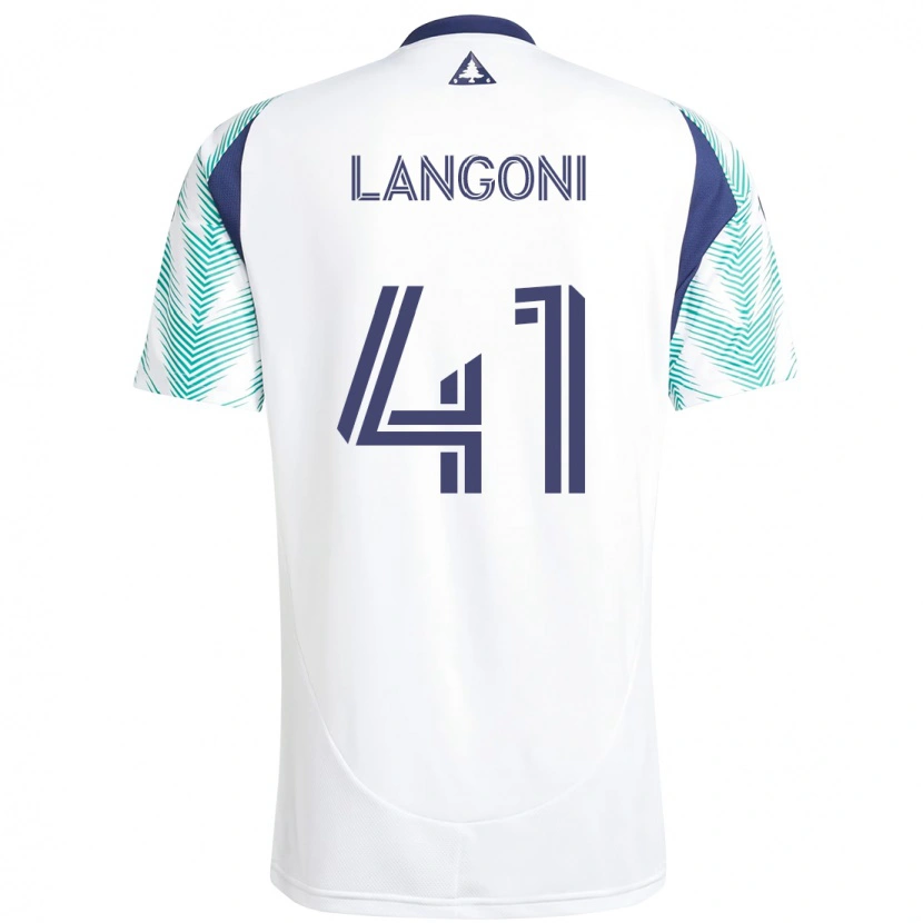 Danxen Män Luca Langoni #41 Vit Blå Bortatröja Matchtröjor 2025/26 Tröjor T-Tröja