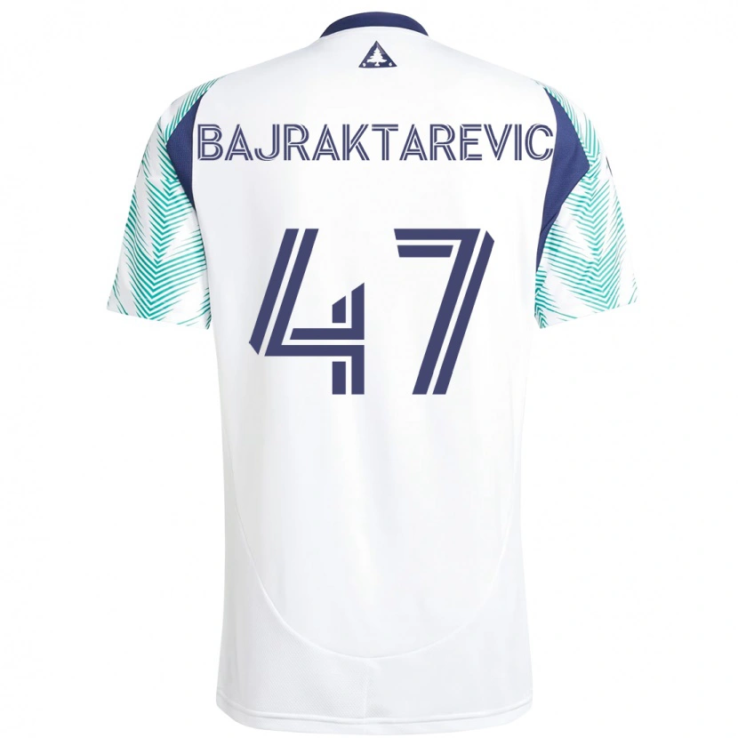Danxen Män Esmir Bajraktarevic #47 Vit Blå Bortatröja Matchtröjor 2025/26 Tröjor T-Tröja