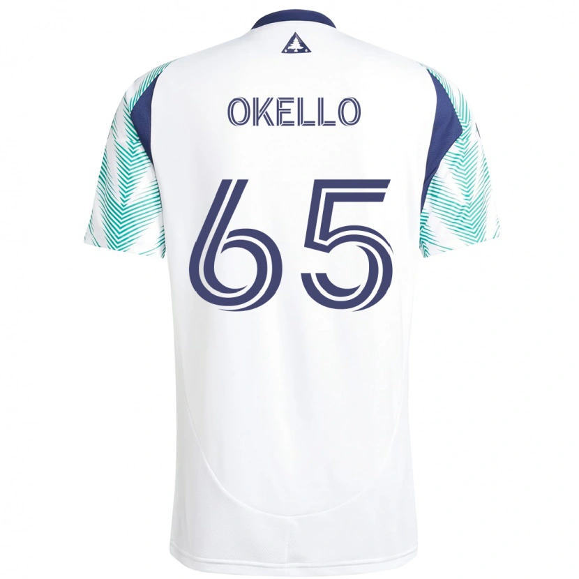 Danxen Män Noble Okello #65 Vit Blå Bortatröja Matchtröjor 2025/26 Tröjor T-Tröja