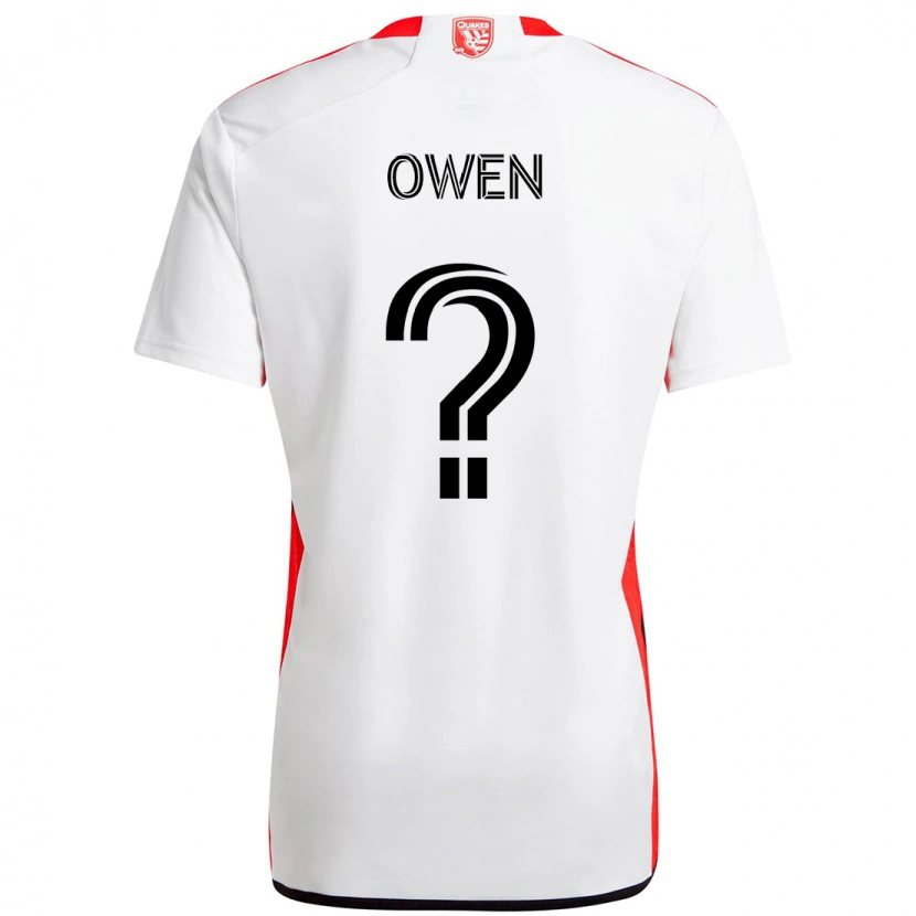 Danxen Män Connor Owen #0 Vit Röd Bortatröja Matchtröjor 2025/26 Tröjor T-Tröja