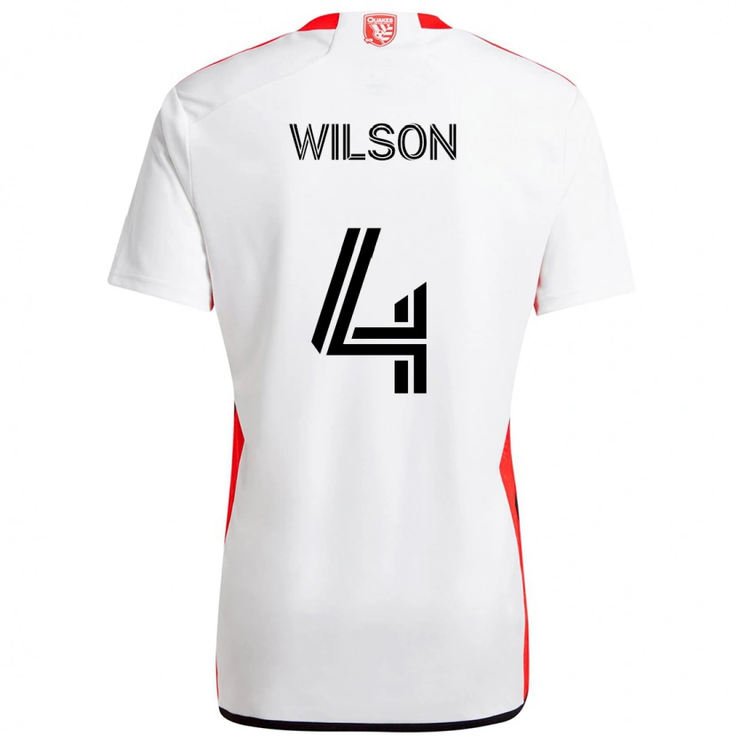 Danxen Män Bruno Wilson #4 Vit Röd Bortatröja Matchtröjor 2025/26 Tröjor T-Tröja