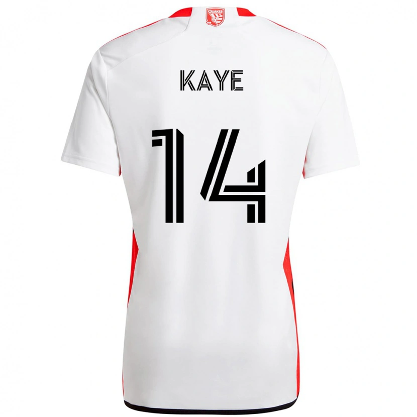Danxen Män Mark-Anthony Kaye #14 Vit Röd Bortatröja Matchtröjor 2025/26 Tröjor T-Tröja
