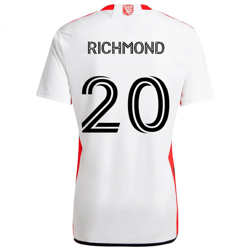 Danxen Män Will Richmond #20 Vit Röd Bortatröja Matchtröjor 2025/26 Tröjor T-Tröja