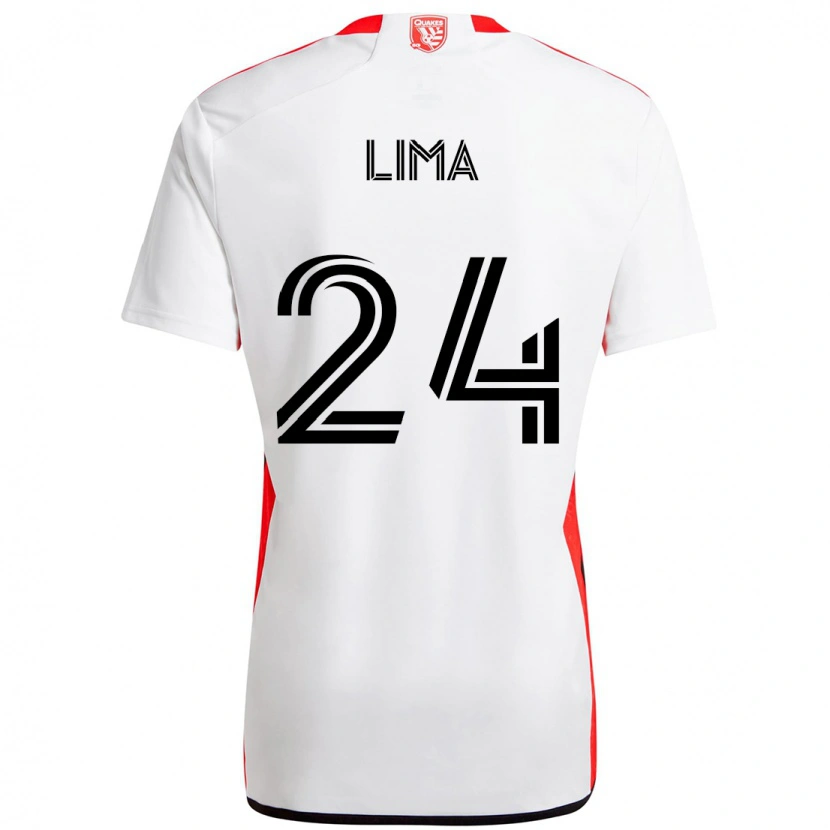 Danxen Män Nick Lima #24 Vit Röd Bortatröja Matchtröjor 2025/26 Tröjor T-Tröja