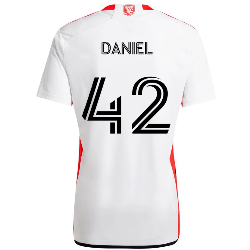 Danxen Män Daniel #42 Vit Röd Bortatröja Matchtröjor 2025/26 Tröjor T-Tröja
