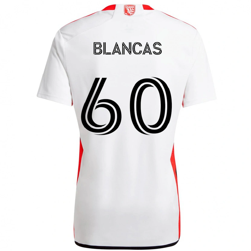 Danxen Män Eduardo Blancas #60 Vit Röd Bortatröja Matchtröjor 2025/26 Tröjor T-Tröja