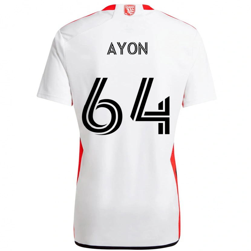Danxen Män Jerry Ayon #64 Vit Röd Bortatröja Matchtröjor 2025/26 Tröjor T-Tröja