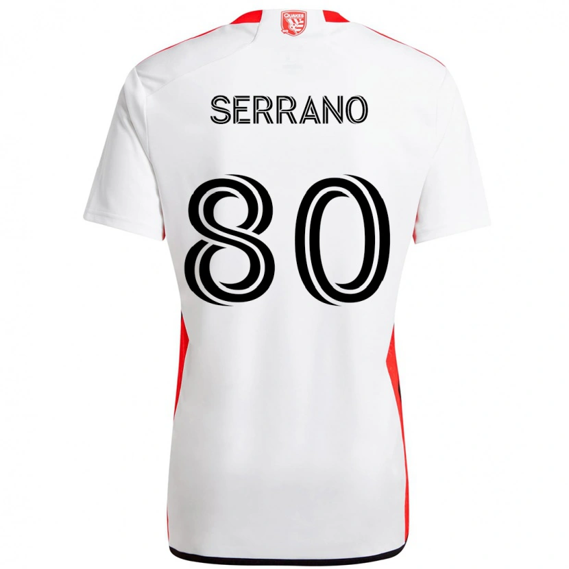 Danxen Män David Serrano #80 Vit Röd Bortatröja Matchtröjor 2025/26 Tröjor T-Tröja