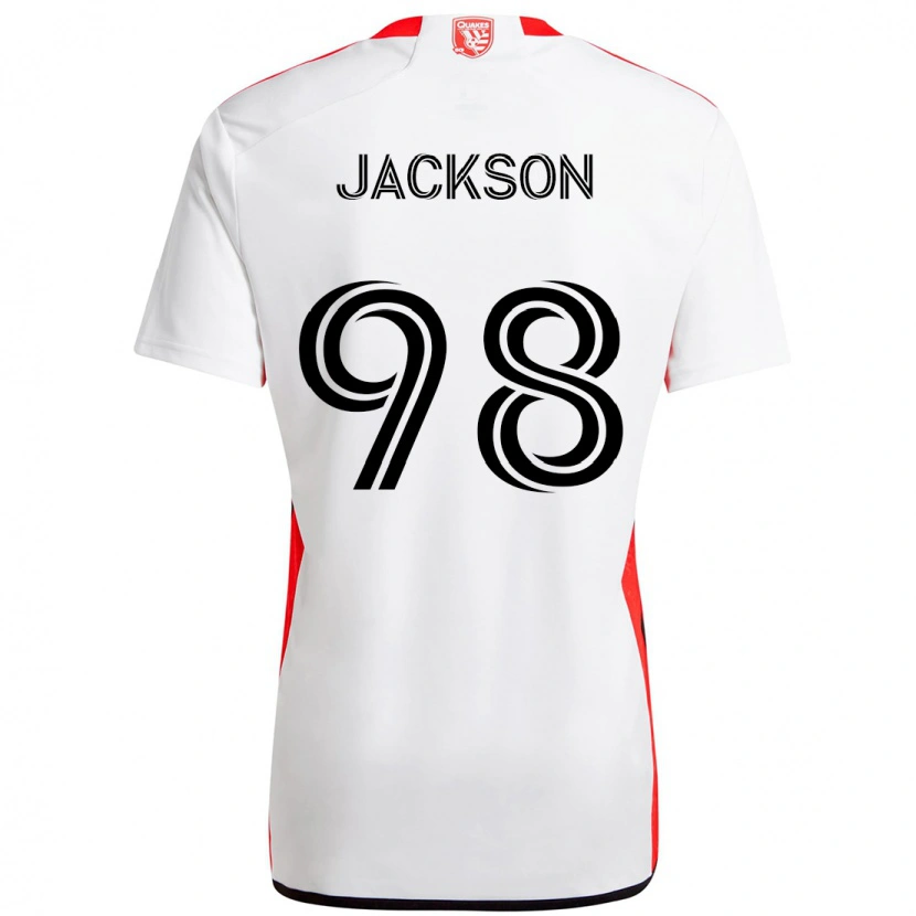 Danxen Män Jacob Jackson #98 Vit Röd Bortatröja Matchtröjor 2025/26 Tröjor T-Tröja