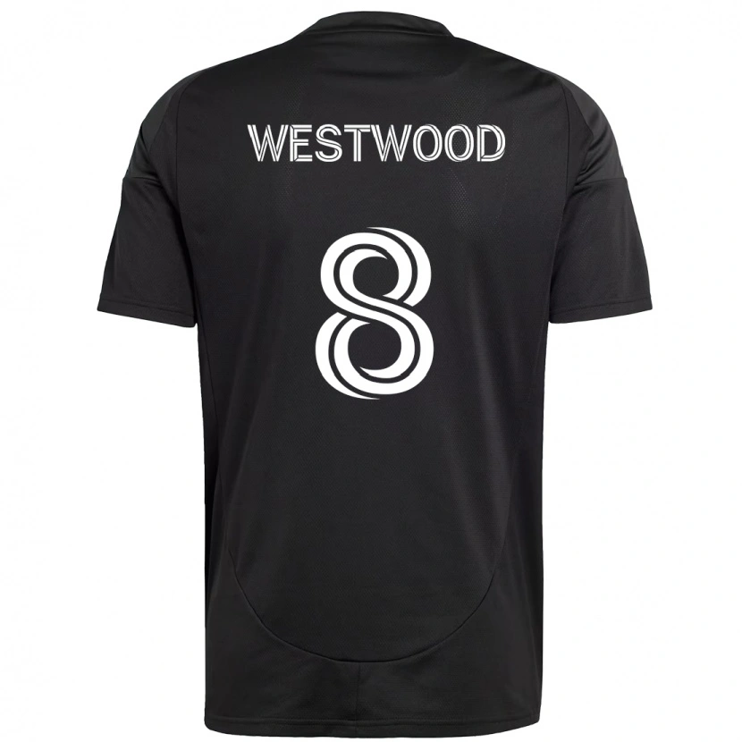 Danxen Män Ashley Westwood #8 Svart Vit Bortatröja Matchtröjor 2025/26 Tröjor T-Tröja