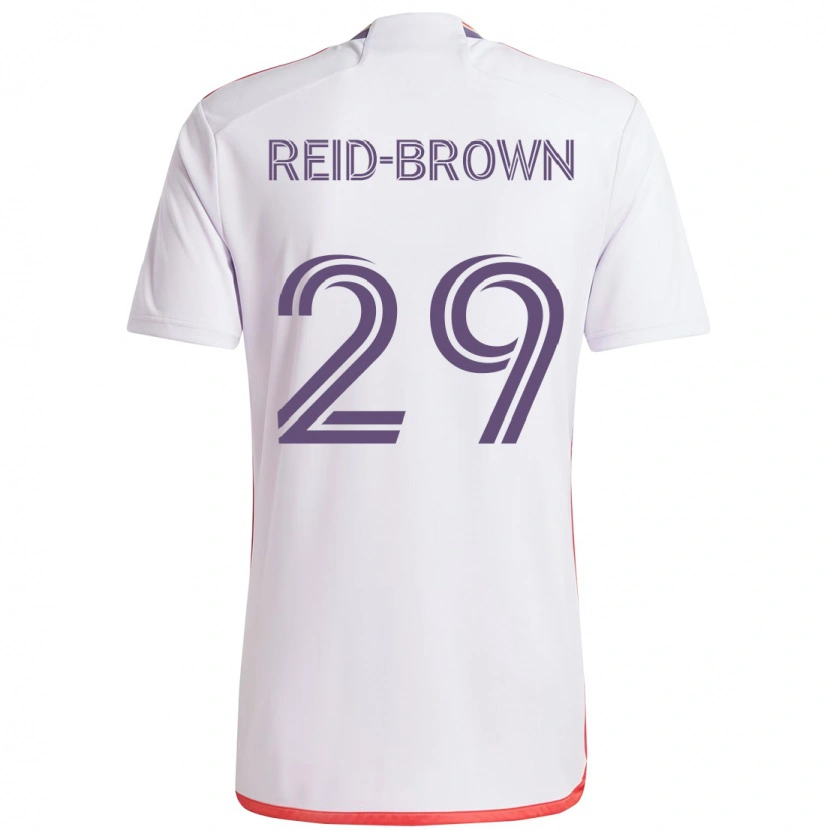 Danxen Män Tahir Reid-Brown #29 Vit Lila Bortatröja Matchtröjor 2025/26 Tröjor T-Tröja