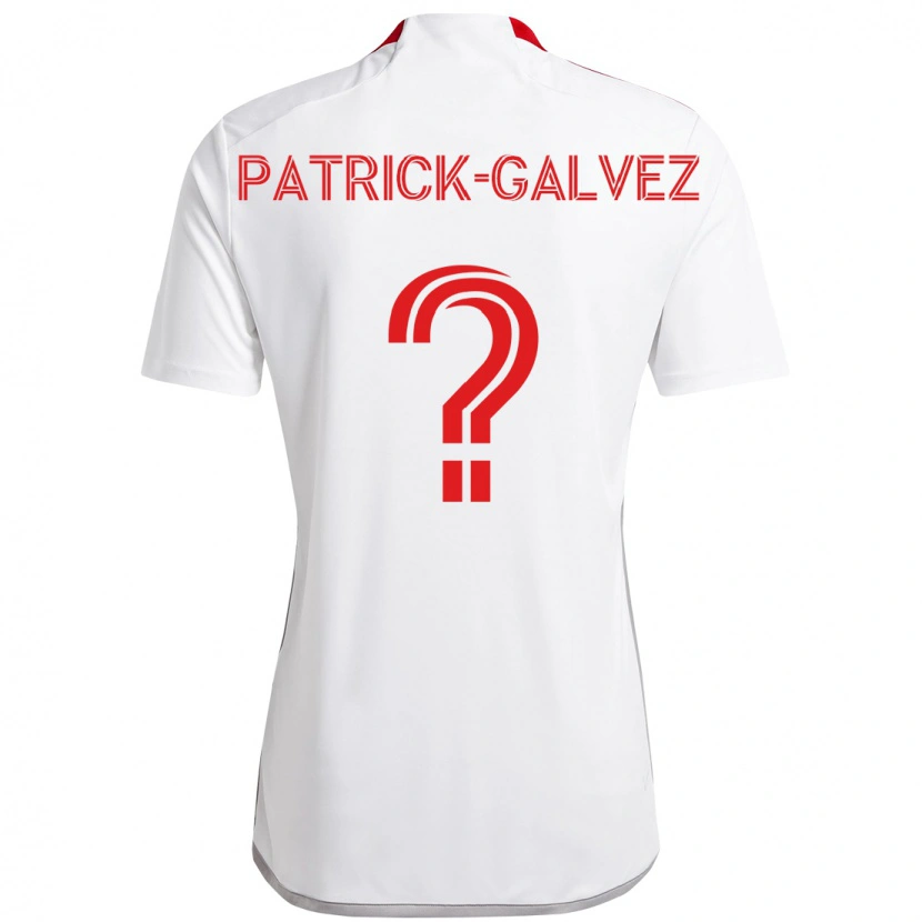 Danxen Män Pablo Patrick-Galvez #0 Vit Röd Bortatröja Matchtröjor 2025/26 Tröjor T-Tröja