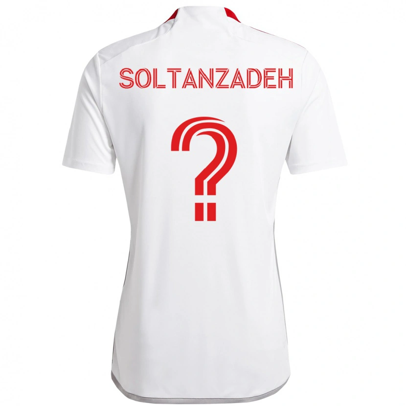 Danxen Män Shayan Soltanzadeh #0 Vit Röd Bortatröja Matchtröjor 2025/26 Tröjor T-Tröja