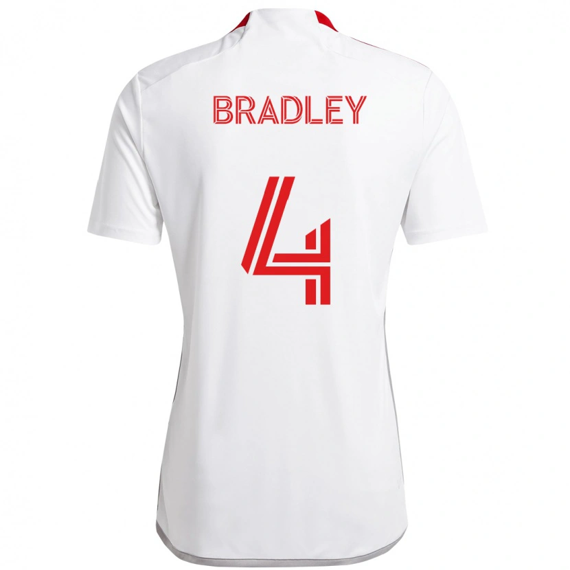 Danxen Män Michael Bradley #4 Vit Röd Bortatröja Matchtröjor 2025/26 Tröjor T-Tröja
