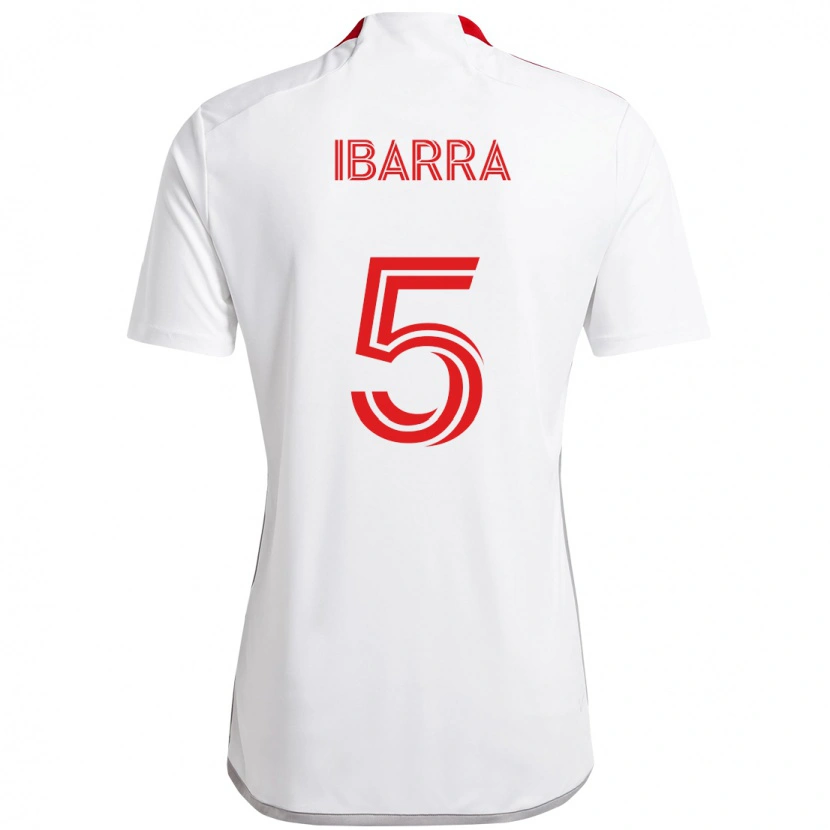 Danxen Män Franco Ibarra #5 Vit Röd Bortatröja Matchtröjor 2025/26 Tröjor T-Tröja