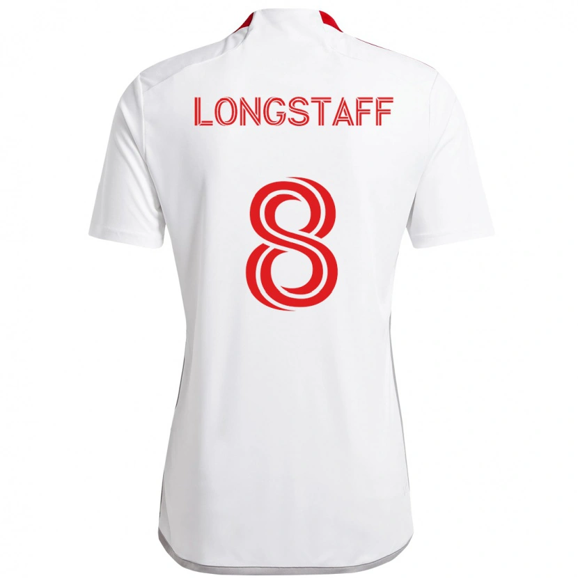 Danxen Män Matty Longstaff #8 Vit Röd Bortatröja Matchtröjor 2025/26 Tröjor T-Tröja