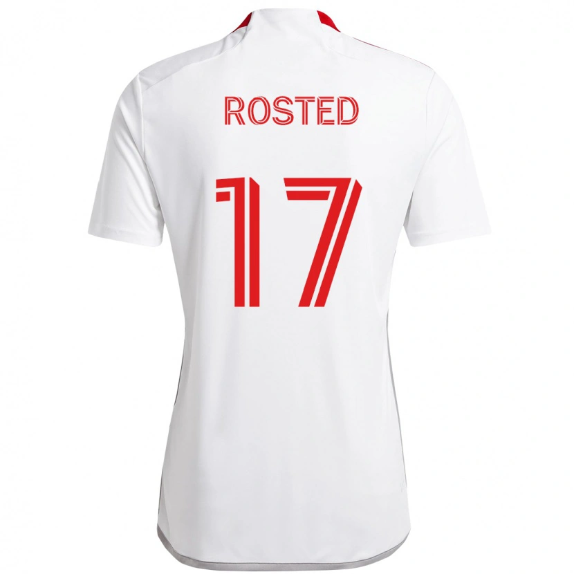 Danxen Män Sigurd Rosted #17 Vit Röd Bortatröja Matchtröjor 2025/26 Tröjor T-Tröja
