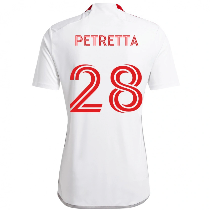 Danxen Män Raoul Petretta #28 Vit Röd Bortatröja Matchtröjor 2025/26 Tröjor T-Tröja
