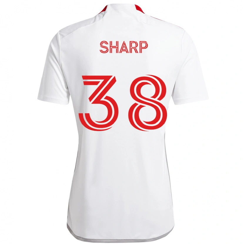Danxen Män Charlie Sharp #38 Vit Röd Bortatröja Matchtröjor 2025/26 Tröjor T-Tröja