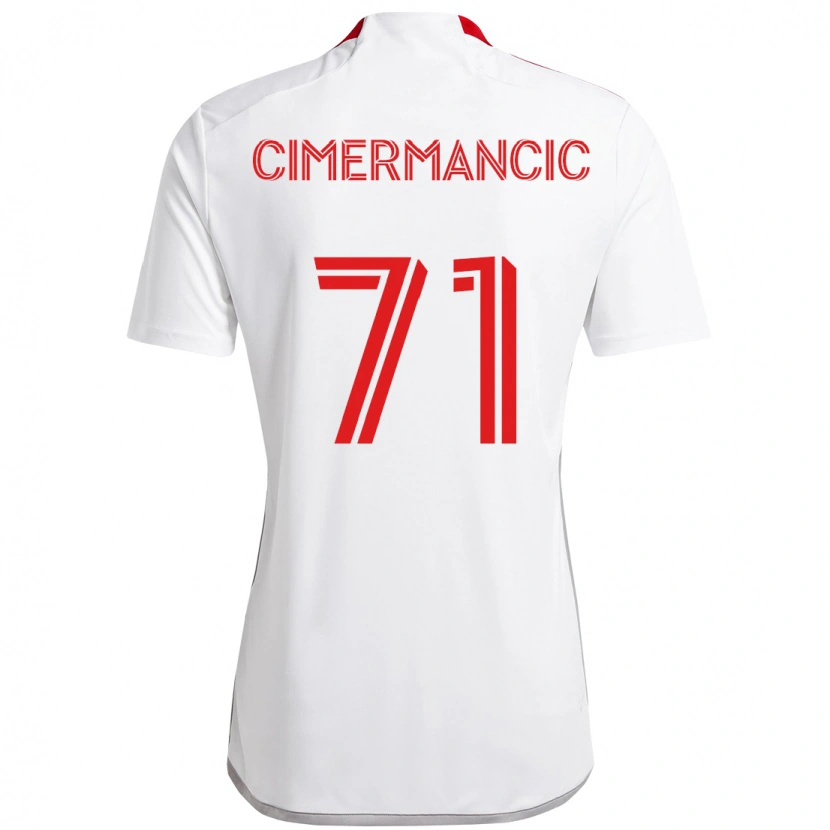 Danxen Män Markus Cimermancic #71 Vit Röd Bortatröja Matchtröjor 2025/26 Tröjor T-Tröja