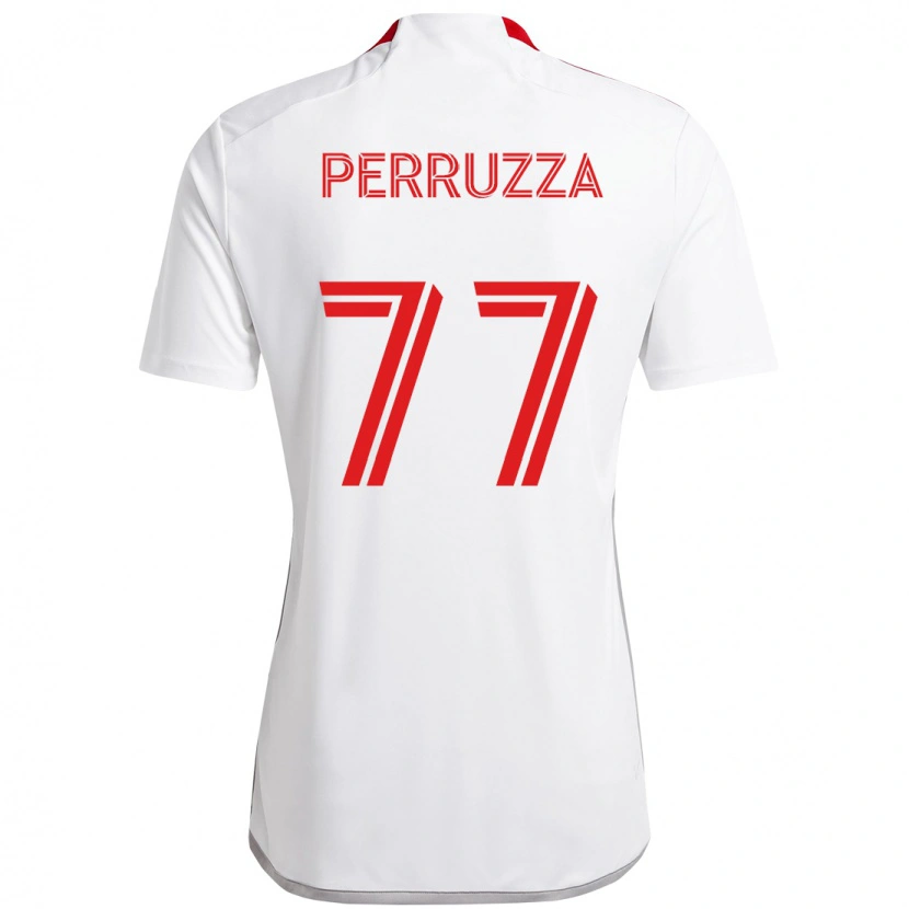Danxen Män Jordan Perruzza #77 Vit Röd Bortatröja Matchtröjor 2025/26 Tröjor T-Tröja