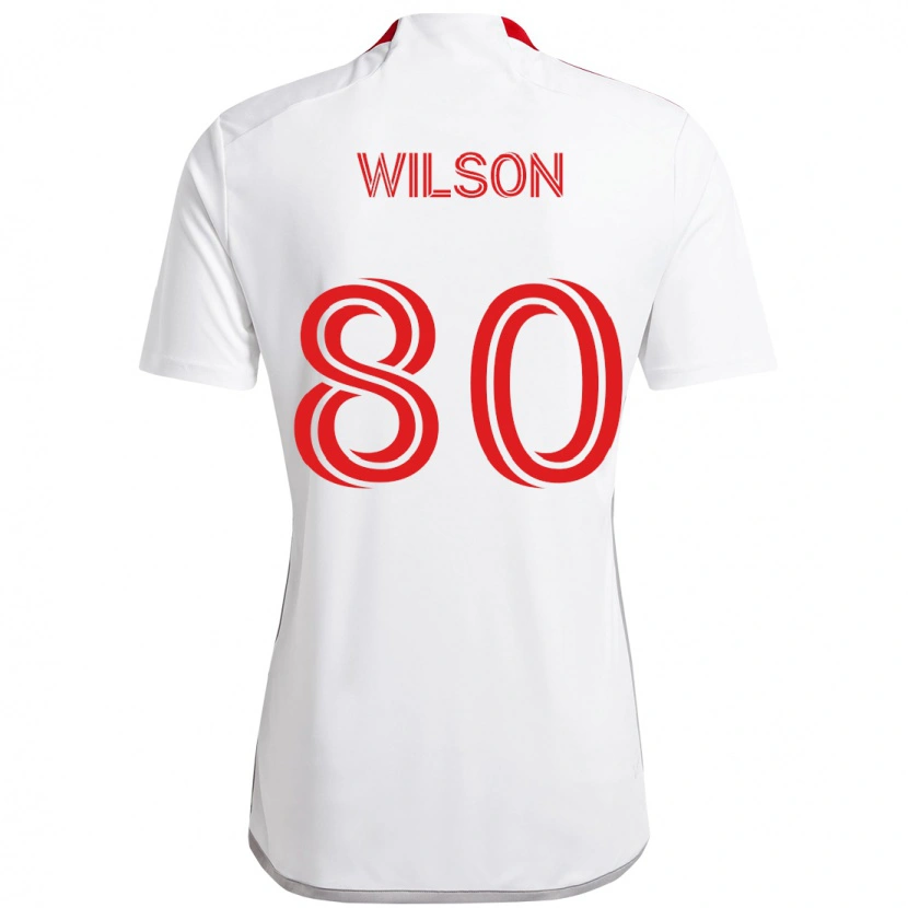 Danxen Män Shafique Wilson #80 Vit Röd Bortatröja Matchtröjor 2025/26 Tröjor T-Tröja