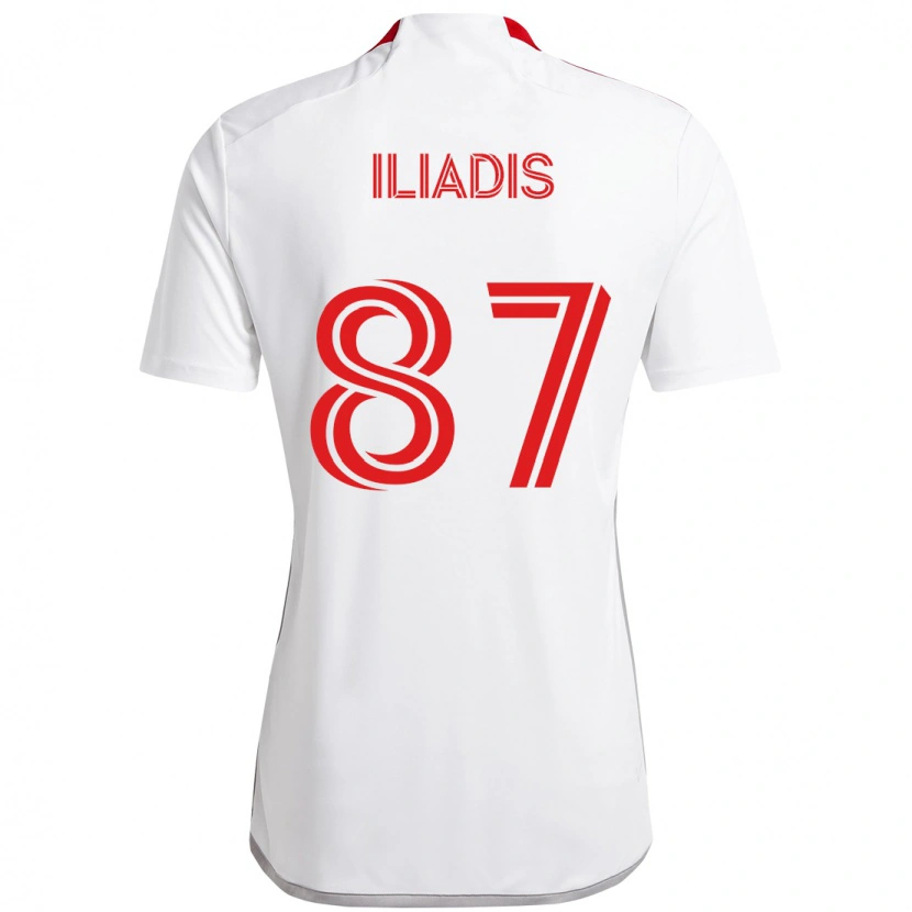Danxen Män Costa Iliadis #87 Vit Röd Bortatröja Matchtröjor 2025/26 Tröjor T-Tröja