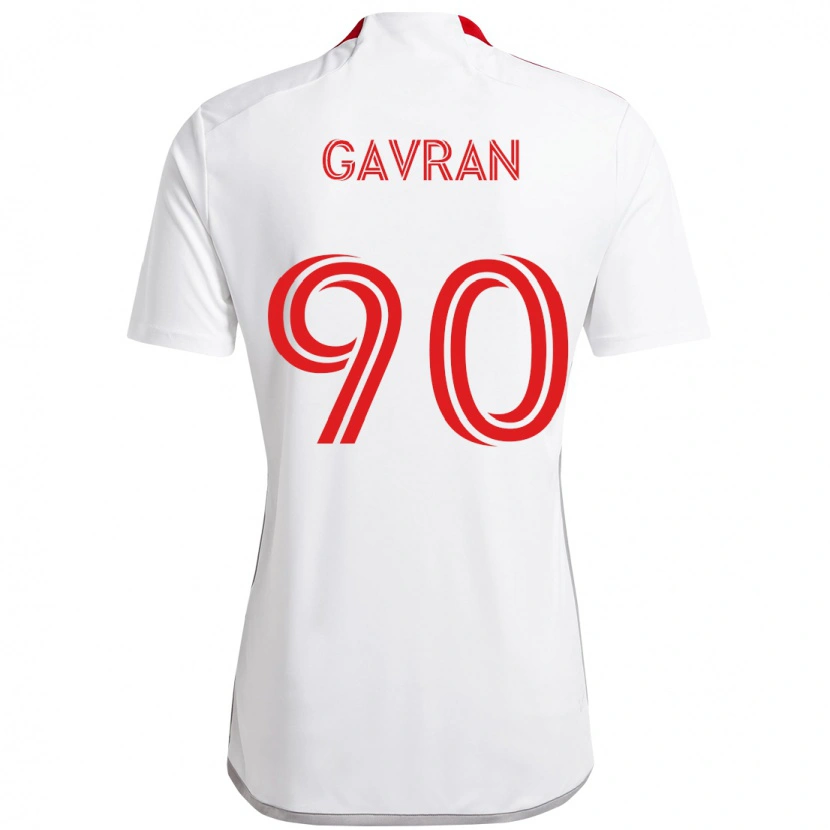Danxen Män Luka Gavran #90 Vit Röd Bortatröja Matchtröjor 2025/26 Tröjor T-Tröja