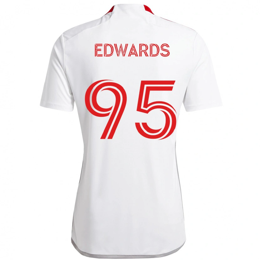 Danxen Män Nathaniel Edwards #95 Vit Röd Bortatröja Matchtröjor 2025/26 Tröjor T-Tröja
