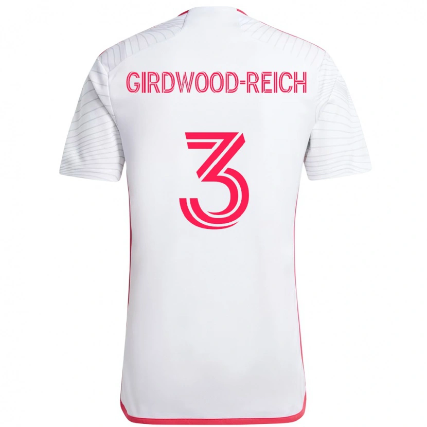 Danxen Män Jake Girdwood-Reich #3 Vit Magenta Bortatröja Matchtröjor 2025/26 Tröjor T-Tröja