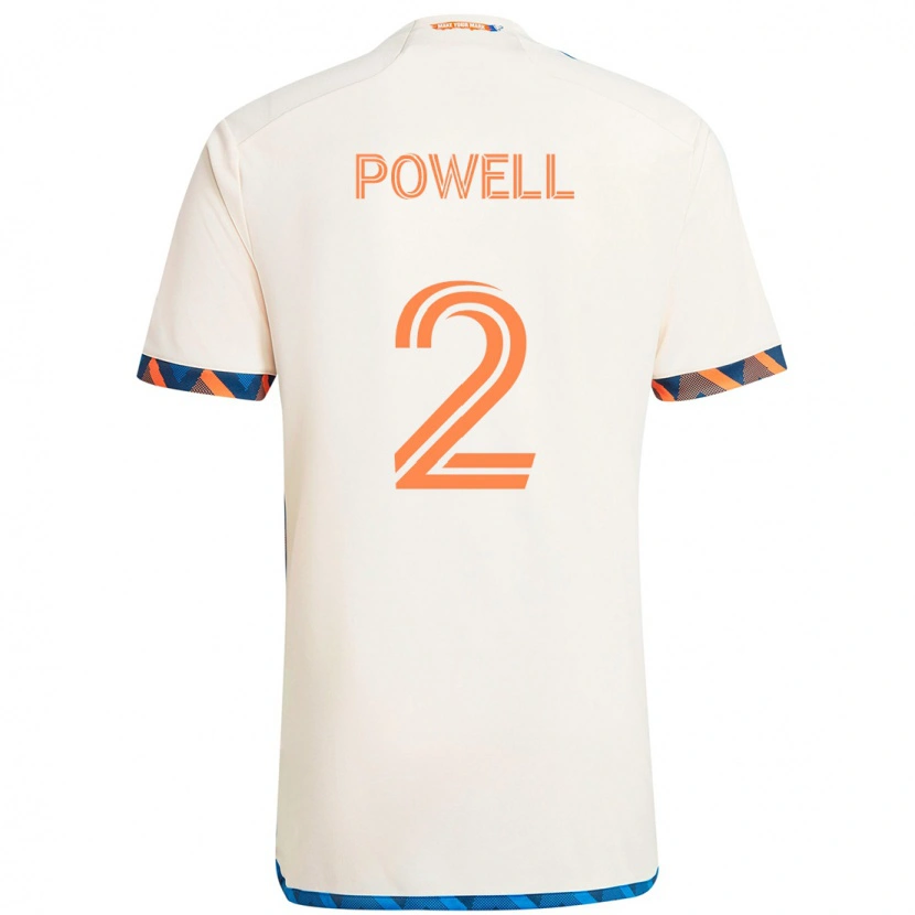 Danxen Män Alvas Powell #2 Vit Blå Orange Bortatröja Matchtröjor 2025/26 Tröjor T-Tröja
