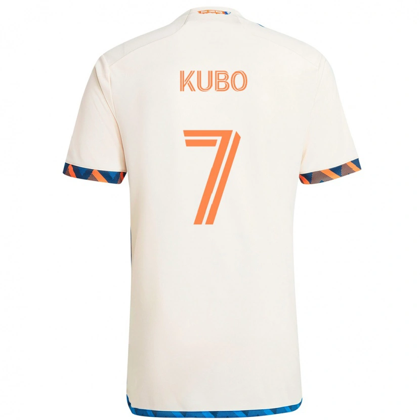 Danxen Män Yuya Kubo #7 Vit Blå Orange Bortatröja Matchtröjor 2025/26 Tröjor T-Tröja