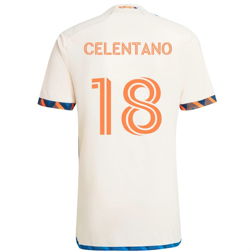 Danxen Män Roman Celentano #18 Vit Blå Orange Bortatröja Matchtröjor 2025/26 Tröjor T-Tröja