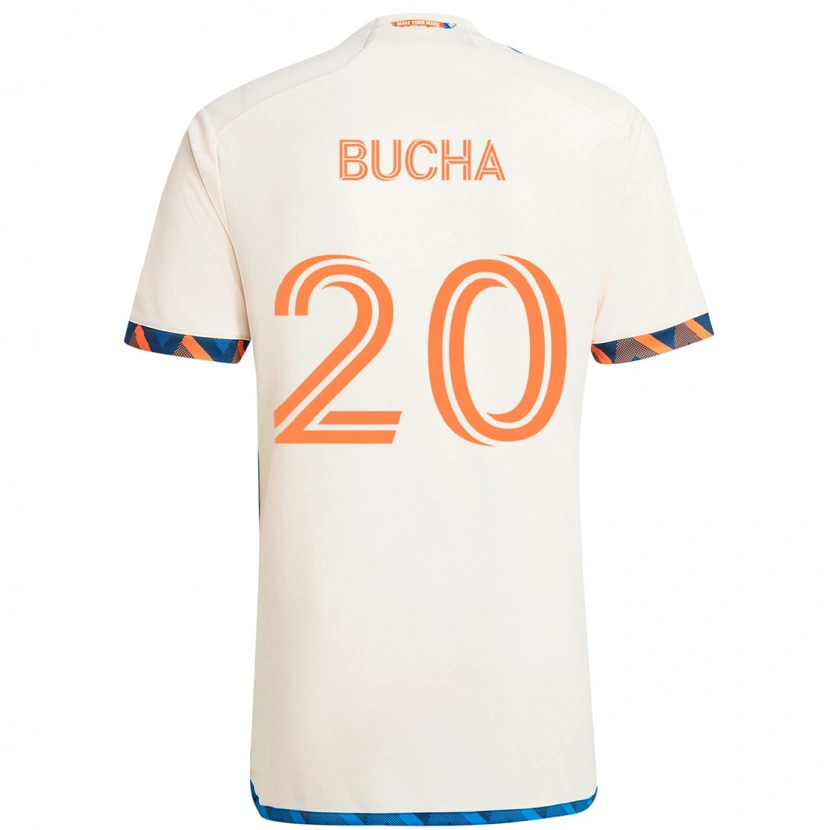 Danxen Män Pavel Bucha #20 Vit Blå Orange Bortatröja Matchtröjor 2025/26 Tröjor T-Tröja