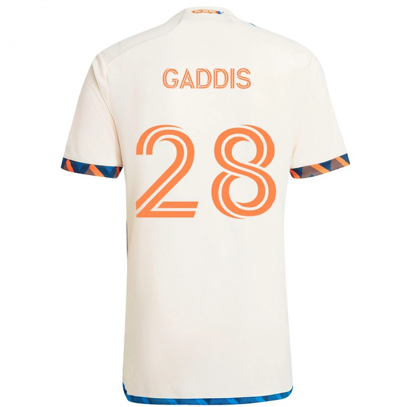 Danxen Män Raymon Gaddis #28 Vit Blå Orange Bortatröja Matchtröjor 2025/26 Tröjor T-Tröja
